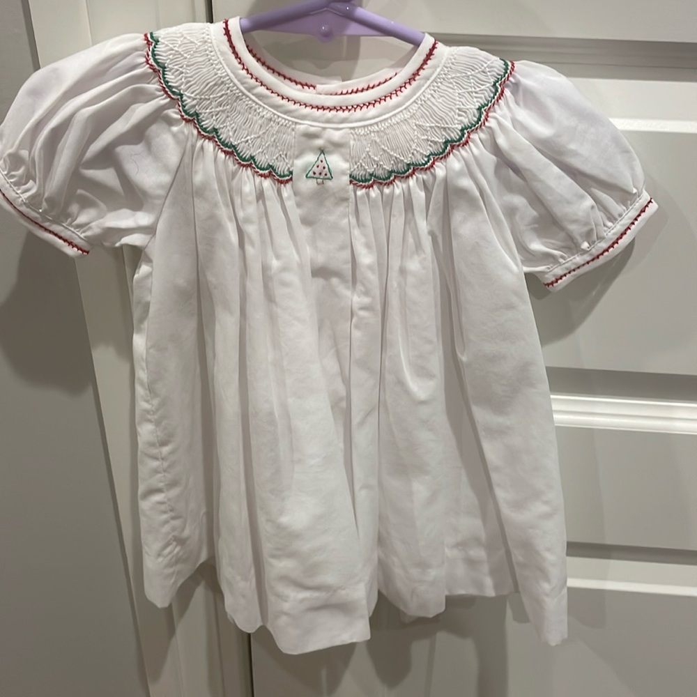 Christmas smocked dress